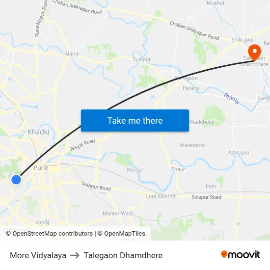 More Vidyalaya to Talegaon Dhamdhere map