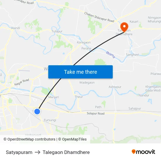 Satyapuram to Talegaon Dhamdhere map