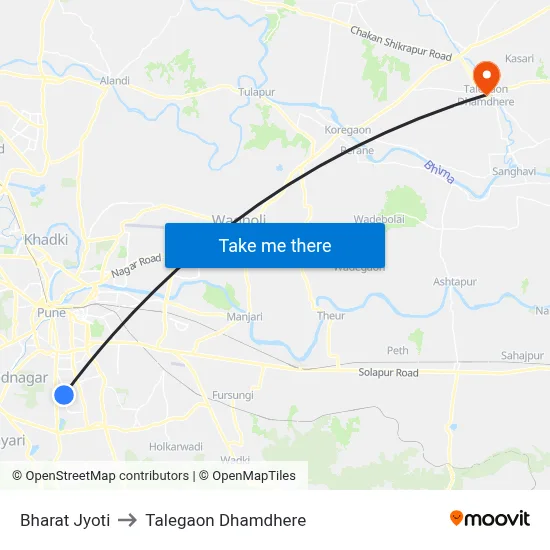 Bharat Jyoti to Talegaon Dhamdhere map