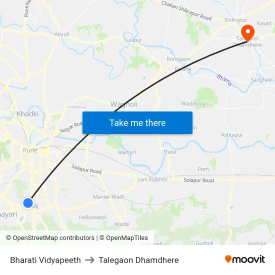 Bharati Vidyapeeth to Talegaon Dhamdhere map