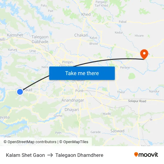 Kalam Shet Gaon to Talegaon Dhamdhere map
