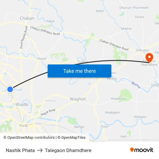 Nashik Phata to Talegaon Dhamdhere map