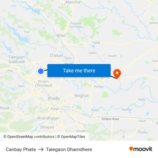 Canbay Phata to Talegaon Dhamdhere map