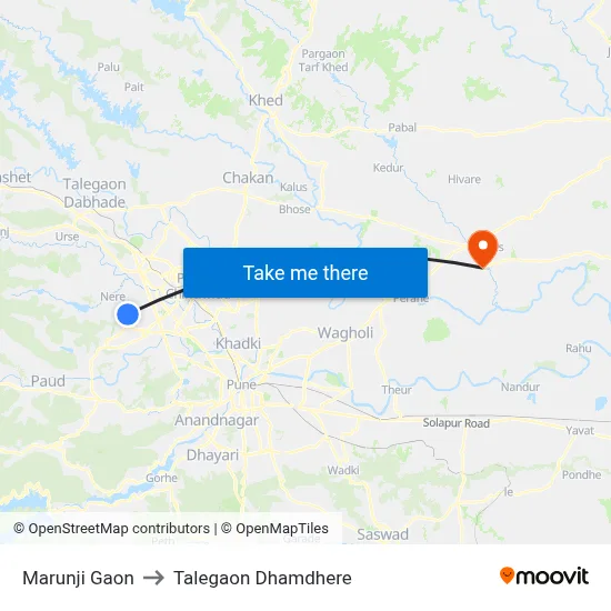 Marunji Gaon to Talegaon Dhamdhere map