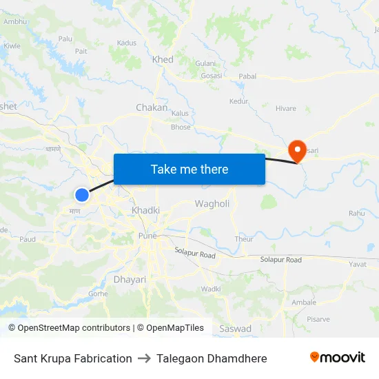 Sant Krupa Fabrication to Talegaon Dhamdhere map
