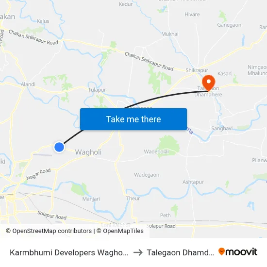 Karmbhumi Developers Wagholi Road to Talegaon Dhamdhere map