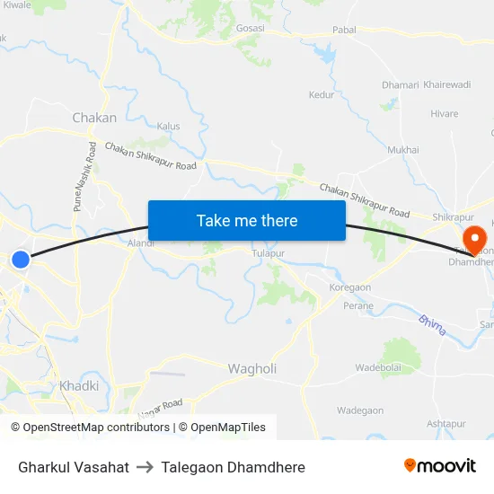 Gharkul Vasahat to Talegaon Dhamdhere map