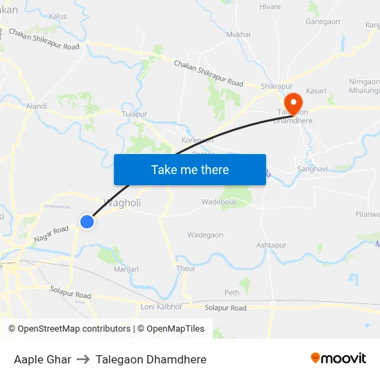 Aaple Ghar to Talegaon Dhamdhere map
