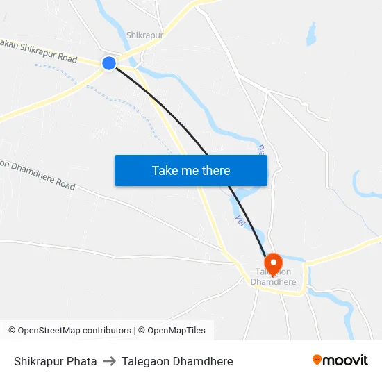 Shikrapur Phata to Talegaon Dhamdhere map
