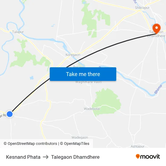 Kesnand Phata to Talegaon Dhamdhere map