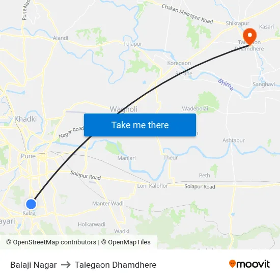 Balaji Nagar to Talegaon Dhamdhere map