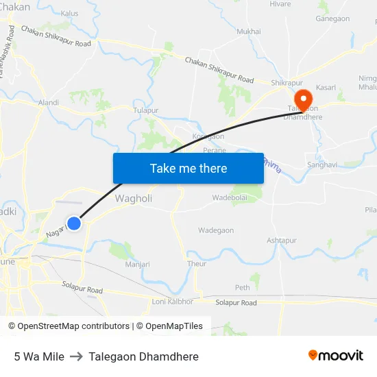 5 Wa Mile to Talegaon Dhamdhere map