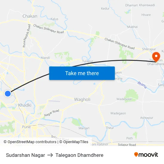 Sudarshan Nagar to Talegaon Dhamdhere map