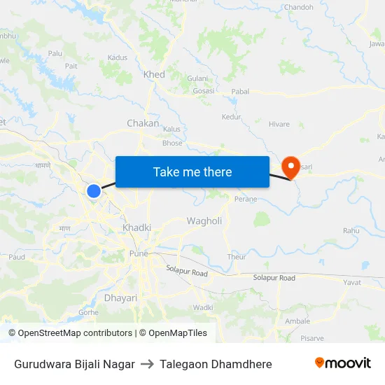 Gurudwara Bijali Nagar to Talegaon Dhamdhere map