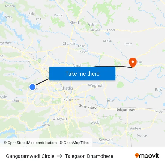 Gangaramwadi Circle to Talegaon Dhamdhere map