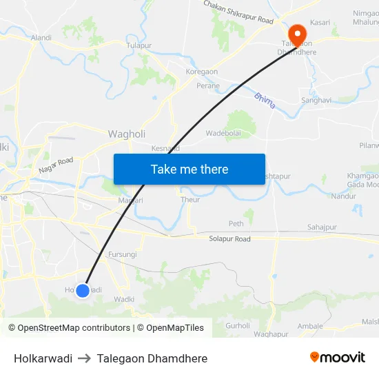 Holkarwadi to Talegaon Dhamdhere map