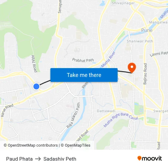 Paud Phata to Sadashiv Peth map