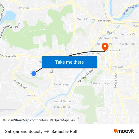 Sahajanand Society to Sadashiv Peth map