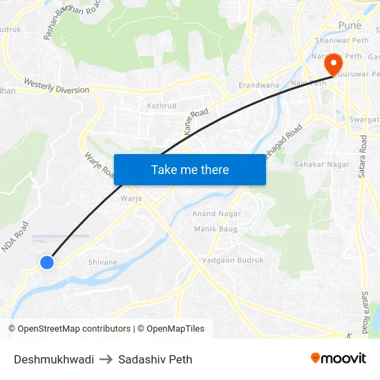 Deshmukhwadi to Sadashiv Peth map