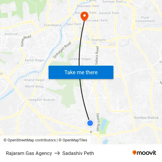 Rajaram Gas Agency to Sadashiv Peth map