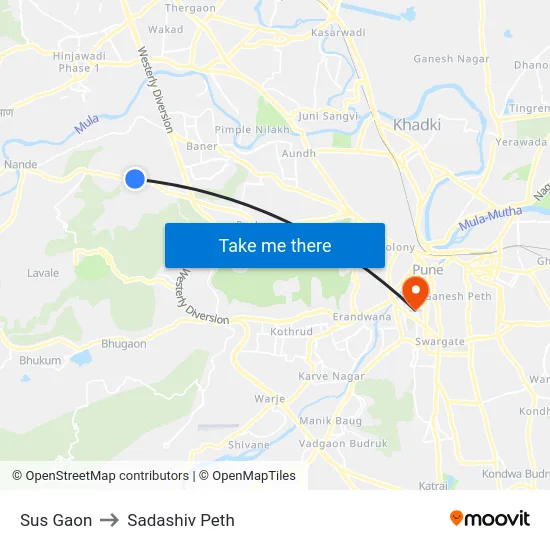 Sus Gaon to Sadashiv Peth map