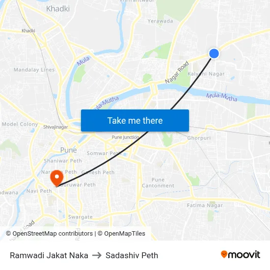Ramwadi Jakat Naka to Sadashiv Peth map