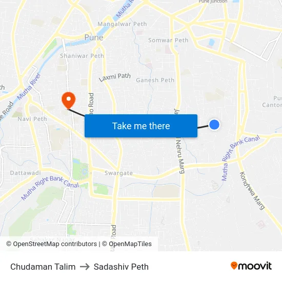 Chudaman Talim to Sadashiv Peth map