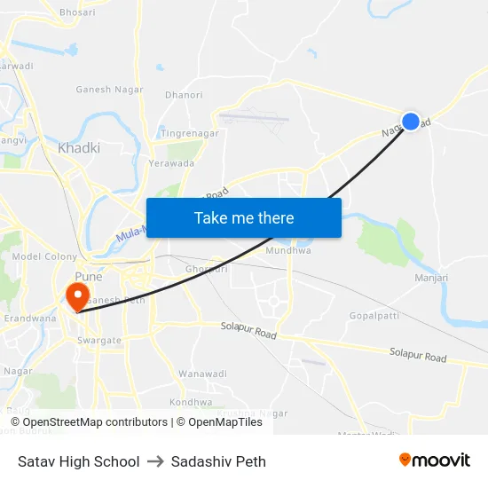 Satav High School to Sadashiv Peth map