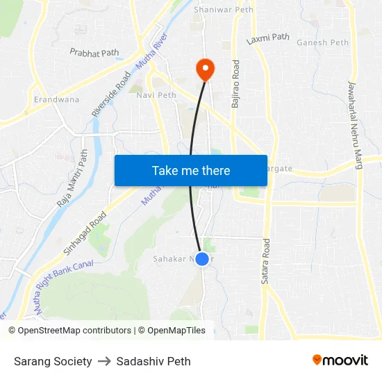 Sarang Society to Sadashiv Peth map