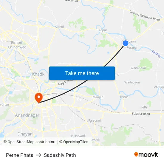 Perne Phata to Sadashiv Peth map