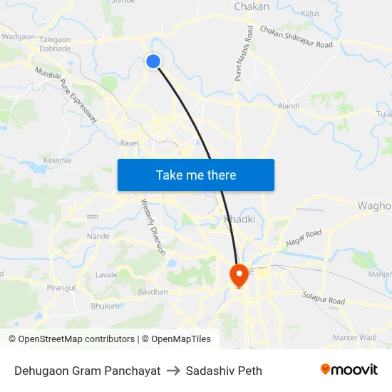 Dehugaon Gram Panchayat to Sadashiv Peth map