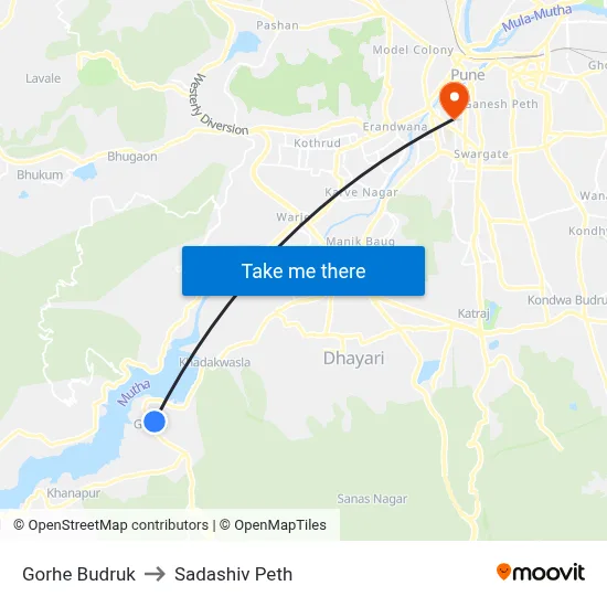 Gorhe Budruk to Sadashiv Peth map