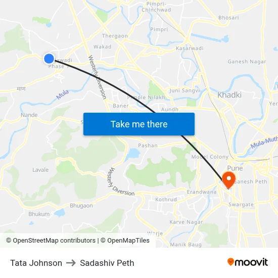 Tata Johnson to Sadashiv Peth map