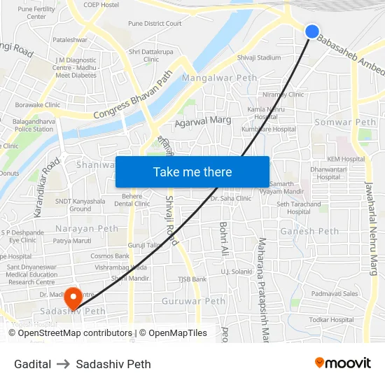 Gadital to Sadashiv Peth map