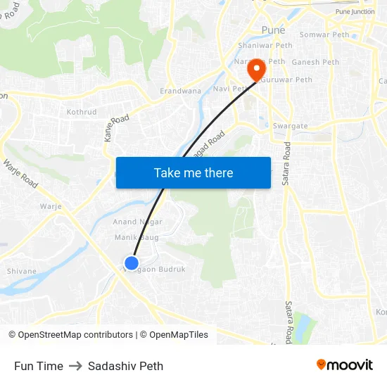 Fun Time to Sadashiv Peth map