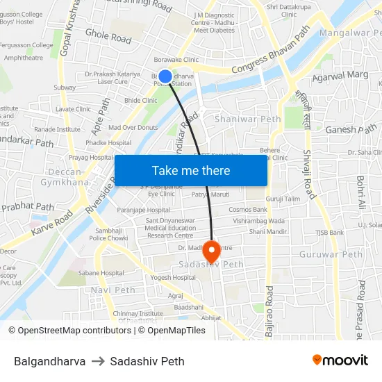 Balgandharva to Sadashiv Peth map