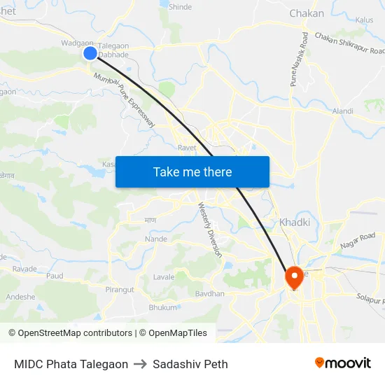 MIDC Phata Talegaon to Sadashiv Peth map