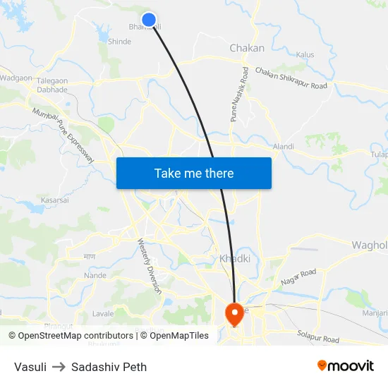 Vasuli to Sadashiv Peth map