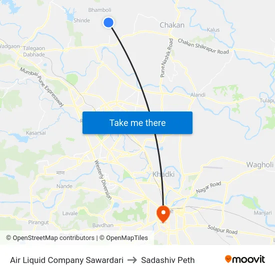 Air Liquid Company Sawardari to Sadashiv Peth map