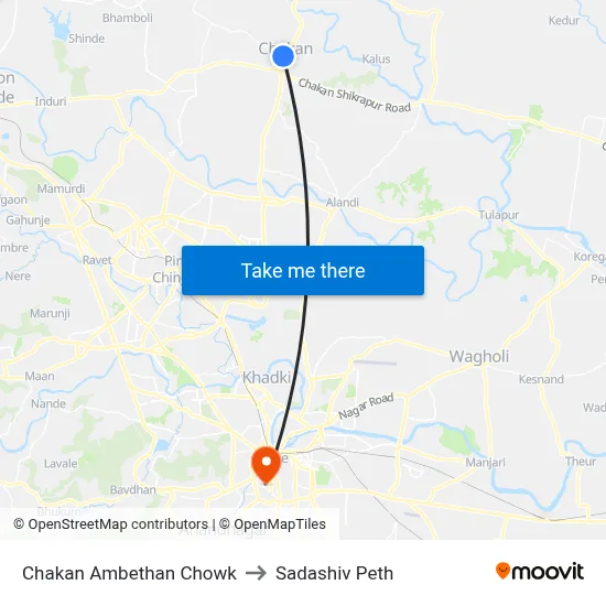 Chakan Ambethan Chowk to Sadashiv Peth map