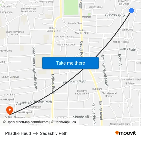 Phadke Haud to Sadashiv Peth map