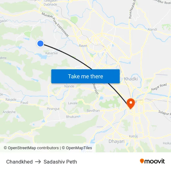 Chandkhed to Sadashiv Peth map