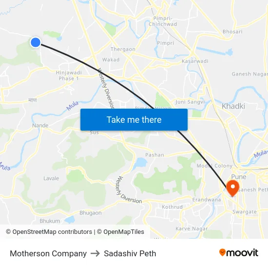 Motherson Company to Sadashiv Peth map