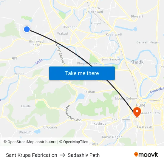 Sant Krupa Fabrication to Sadashiv Peth map