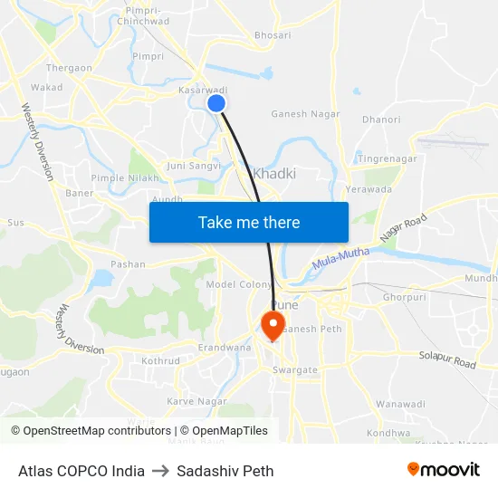 Atlas COPCO India to Sadashiv Peth map