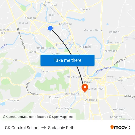GK Gurukul School to Sadashiv Peth map