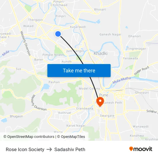 Rose Icon Society to Sadashiv Peth map