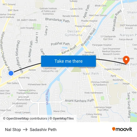Nal Stop to Sadashiv Peth map