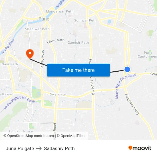 Juna Pulgate to Sadashiv Peth map
