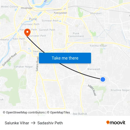 Salunke Vihar to Sadashiv Peth map